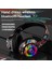 L750 Bluetooth Kulaklık LED Işıklı Serin Graffiti Kulaklık Kulaklık Desteği Tf Kart / Cep Telefonu Bilgisayar Dizüstü Bilgisayar Için 3.5mm Ses Kablolu - Beyaz (Yurt Dışından) 3