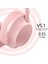 P7235 Kulak Üstü Bluetooth 5.1 Kulaklık Hd Ses Kulaklık Desteği Tf Kart, 3,5 mm Aux-Pembe (Yurt Dışından) 5
