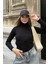 Siyah Balıkçı Yaka Slim Fit Boğazlı Triko Bluz 3