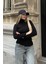 Siyah Balıkçı Yaka Slim Fit Boğazlı Triko Bluz 4