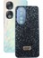 Huawei Honor 90 Kılıf Simli Taşlı Silikon Siyah 1
