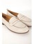 Br 04037 Gerçek Deri Kadın Loafer Bej 5