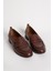 Br 04037 Gerçek Deri Kadın Loafer Taba 5