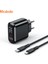 CH-7171 Pd3.0 20W 1xusb 1xtype-C Girişli Göstergeli Şarj Adaptörü+Type-C To Lightning Kablolu-Siyah 1