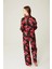 Saten Pijama Takım Raine Red Flower 2li Takım 2