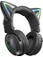 VJ371 Graffiti Rgb Kedi Kulak Bluetooth Kulaklık Ayrılabilir Mikrofon Stereo Müzik Kablosuz Kulaklık-Siyah (Yurt Dışından) 1