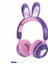 Ke-01 Sevimli Tavşan Kulak Katlanabilir Kulaklık Stereo Müzik Kablosuz Bluetooth Mikrofonlu Kulaklık-Mor (Yurt Dışından) 1
