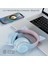 BT029C Çıkarılabilir Mikrofonlu Bluetooth Kablosuz Kulaklık Rgb LED Ayarlanabilir Başa Monte Kulaklık Çocuklar Stereo Müzik Kedi Kulak Katlanır Kulaklıklar-Pembe (Yurt Dışından) 2