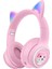 Akz-01 Sevimli Kedi Kulak Çocuk Bluetooth Kulaklık Stereo Müzik Renkli Açık Pembe ile Başa Monte Kulaklık (Yurt Dışından) 1