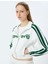 Fermuarlı Şerit Detaylı Slogan Baskılı Oversize Sweatshirt 1