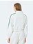 Fermuarlı Şerit Detaylı Slogan Baskılı Oversize Sweatshirt 4