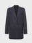 Çizgili Oversize Kesim Ceket - Lacivert 4