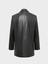 Oversize Kruvaze Kesim Deri Ceket - Siyah 2