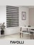 Koyu Gri Eco Bambu Stor Zebra Perde A+ Kalite , Dayanıklı Alüminyum Kasa 2