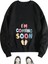 Kadın I'm Coming Soon Baskılı Hamile Oversize Bisiklet Yaka Sweatshirt 1