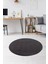 Antrasit Post Peluş Tavşan Tüyü Kaymaz Taban Makinede Yıkanabilir Toz Vermez Yuvarlak Halı Kilim 1