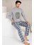 Uzun Kollu Erkek Ekose Alt ve Üst Pijama Takımı %100 Pamuklu 4 Mevsim 1