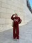 Üç Iplik Yakalı Sweat Baggy Pantalonlu Takım - Bordo 5