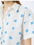 Pamuklu Çiçek Desenli Kısa Kollu Gömlek 5