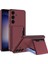 Galaxy S24 Plus Suni Deri Arka Yüzey Kartlıklı Kıpta Silikon Kapak 1