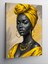 Kanvas Tablo Sarı Eşarplı Kadın 1