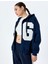 Kapüşonlu Kolej Nakışlı Oversize Fermuarlı Sweatshirt 2