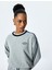 Nakış Detaylı Çizgili Bisiklet Yaka Uzun Kollu Sweatshirt 1