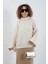 Krem Balıkçı Yaka Geniş Kol Kazak 1