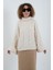 Krem Balıkçı Yaka Geniş Kol Kazak 3