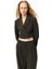 Vatka Detaylı Crop Blazer Ceket Haki 1