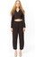 Pile Detaylı Jogger Pantolon Kahverengi 4