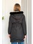 Kadın Kapüşonlu Bondit Kaban 9129 4