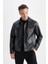 Su İtici Slim Fit Çıtçıtlı Mont Dar Kesim Suni Deri Gömlek Yaka Cepli D6589AX25SP 1