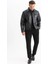 Su İtici Slim Fit Çıtçıtlı Mont Dar Kesim Suni Deri Gömlek Yaka Cepli D6589AX25SP 2