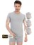 Erkek Elastanlı Gri Melanj T-Shirt 954 3'lü Ekonomik Paket 1