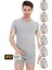 Erkek Elastanlı Gri Melanj T-Shirt 954 6'lı Ekonomik Paket 1