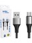 WK-22023 USB TO MICRO USB ÖRGÜLÜ GRİ 1 MT ŞARJ KABLOSU (NO:14) 1