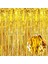 70728633 Altın Gold Renk Ekstra Metalize Parlak Saçaklı Arka Fon Perde Ithal 1x2 Metre 1