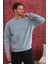 Erkek Oversize Uzun Kol Sıfır Yaka SWEATSHIRT-7095 2
