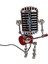 Mikrofon Lambası - Lamba Başlığı Vintage Metal Mikrofon Robot Masa Lambası Retro Stil Ev Süsleri, Kırmızı ve Gümüş (Yurt Dışından) 1