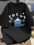 Focus Cat Baskılı Siyah T-Shirt 1