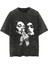 Yıkamalı Distressed Baskılı Oversize Vintage T-Shirt 1
