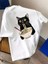Sushi Black Cat Baskılı Oversize T-Shirt 1