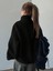 Streetwear Detail Peluş Fermuarlı Siyah Ceket 2