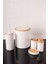 Bambu Desen Modern 5'li Banyo Seti Beyaz Çizgi Detaylı 1