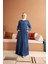 6575-DENIM Tensel Elbise Koyu Mavi 4