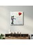 Heart Balloon in the Astronaut's Hand | Banksy Style Cam Duvar Tablosu 2