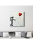 Heart Balloon in the Astronaut's Hand | Banksy Style Cam Duvar Tablosu 4