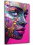 Psychedelic Floral Portrait | Cam Duvar Tablosu 1
