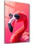 Stylish Pink Flamingo - Cam Duvar Tablosu 1